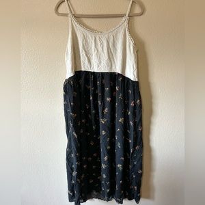 Vintage 90's Solutions New York Sleeveless Dress Size Medium Linen Blend Rayon